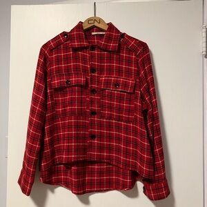 Red Plaid Button Down Shirt